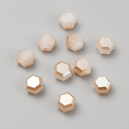 Electroplate Imitation Jade Glass Beads EGLA-WH20001-02G-1