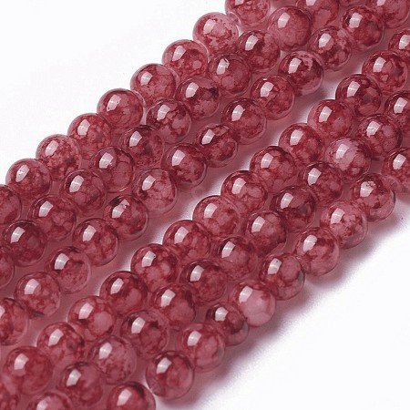 Spray Painted Glass Beads Strands GLAA-A038-A-62-1