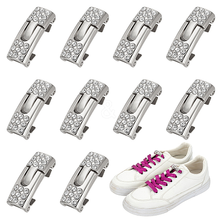 6 Pairs Zinc Alloy Rhinestone Snap Lock Clasps FIND-FG0005-21P-1