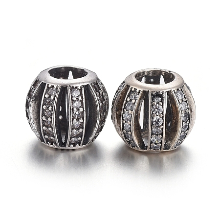 Hollow 925 Sterling Silver European Beads OPDL-L017-078TAS-1
