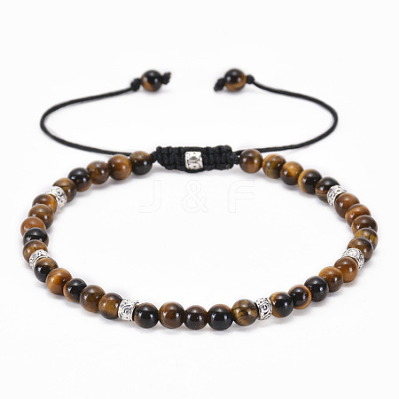 Adjustable Natural Tiger Eye Beaded Bracelets for Women BE7794-7-1