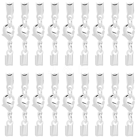 24Pcs Brass Clip Ends With Lobster Claw Clasps KK-CL0001-04-1