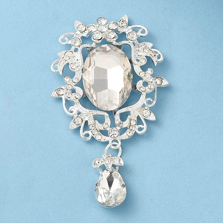 Zinc Alloy Glass Big Pendants PALLOY-Z017-02B-S-1