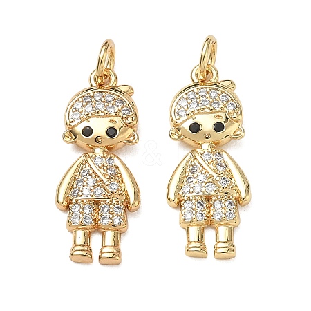 Brass Micro Pave Black Cubic Zirconia Pendants CU-CBA9AFC-01G-01-1