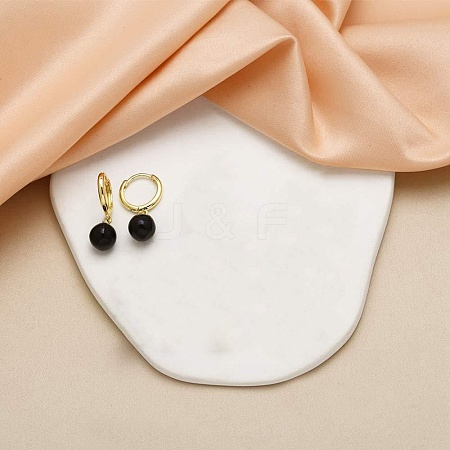 Round Brass Enamel Hoop Earrings EJEW-U059-05G-1