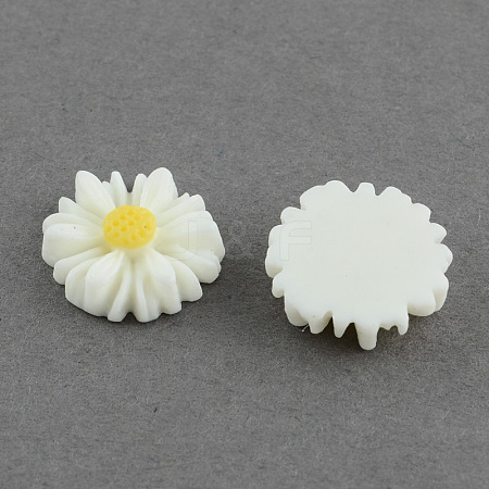 Flatback Hair & Costume Accessories Ornaments Resin Flower Daisy Cabochons CRES-Q101-01-1