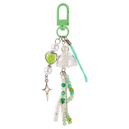 Jellyfish Glass & Acrylic Pendant Decorations HJEW-TAC0034-1