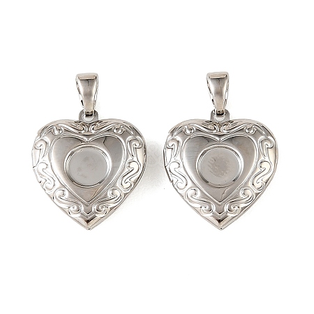 Floral Embossed Brass Locket Pendants KK-CBA7157-03P-1