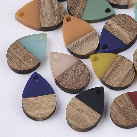 Resin & Walnut Wood Pendants RESI-T042-02-1