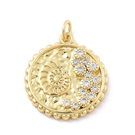 Brass Micro Pave Cubic Zirconia Pendants X-KK-Z098-18G-1