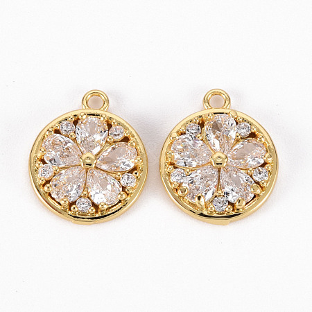 Brass Micro Pave Clear Cubic Zirconia Charms X-ZIRC-S068-044-NF-1