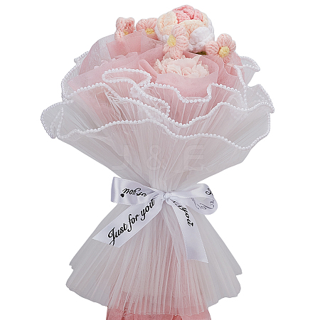 Crochet Polyester Flower AJEW-BC0007-57-1