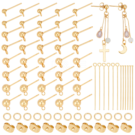 304 Stainless Steel Ball Post Stud Earring Findings STAS-UN0063-09-1