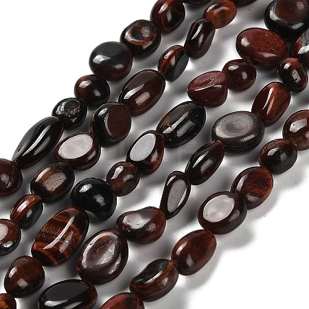 Natural Red Tiger Eye Beads Strands G-P497-01E-24-1