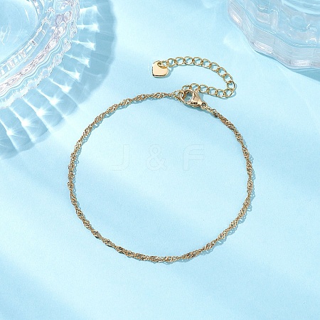 304 Stainless Steel Singapore Chains Bracelets BJEW-JB11501-1