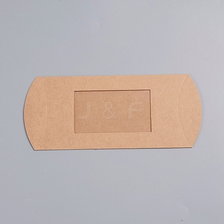 Kraft Paper Pillow Candy Box CON-WH0070-97B-02-1