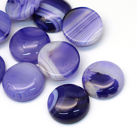 Dyed Natural Striped Agate/Banded Agate Cabochons X-G-R348-20mm-01-1