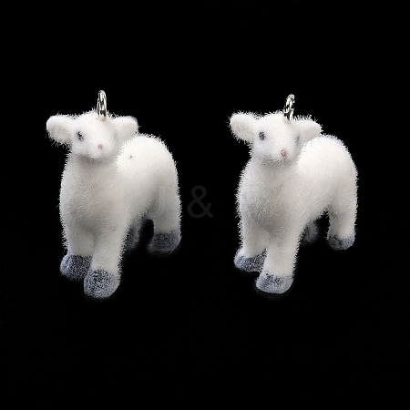 Flocking Opaque Resin Pendants RESI-F064-A01-1
