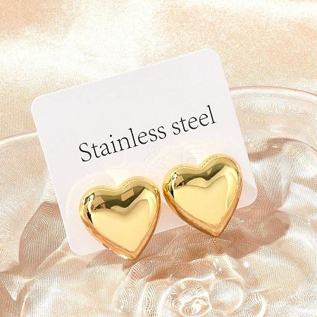 304 Stainless Steel Stud Earrings for Women EJEW-A125-66G-1