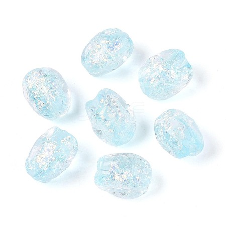 Handmade Foil Glass Beads Strands FOIL-N033-02F-1