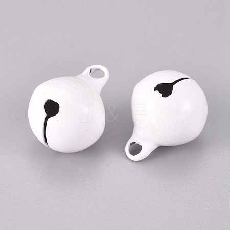 Baking Paint Iron Bell Pendants IFIN-WH0052-03F-1