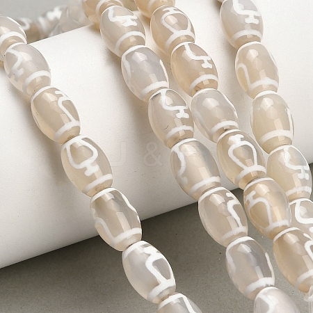 Tibetan Style dZi Beads Strands GG-CBA4812-C04-8X12MM-1