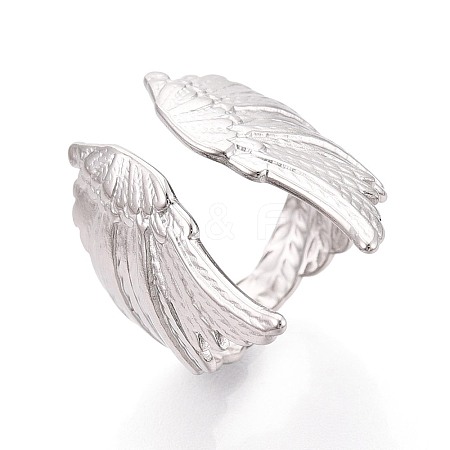 304 Stainless Steel Cuff Open Rings for Women RJEW-N052-20P-1