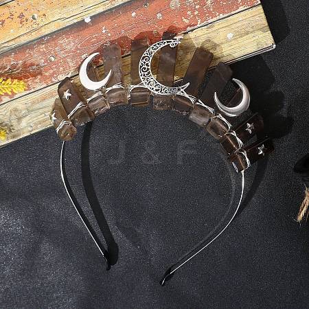 Natural Smoky Quartz Hair Bands PW-WG70490-05-1