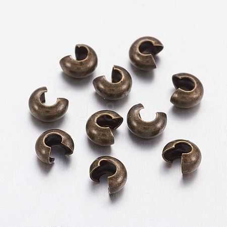Brass Crimp Beads Covers X-KK-H289-NFAB-NF-1