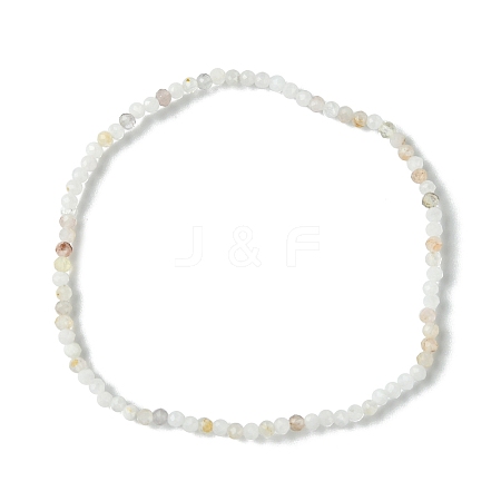 2mm Natural Pink Opal Faceted Round Beaded Stretch Bracelets for Women BJEW-JB10843-01-1