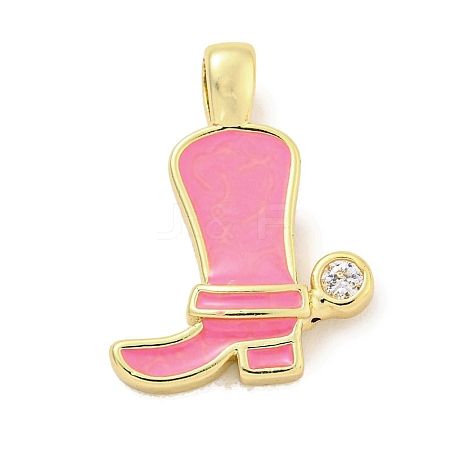 Brass with Cubic Zirconia with Enamel Pendant KK-Q814-22G-01-1