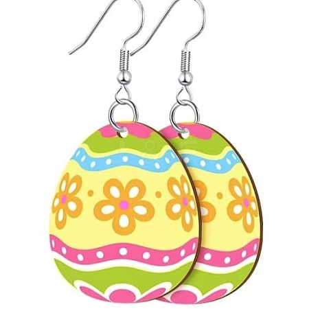 Printed Easter Acrylic Dangle Earrings FS-WG616F7-01-1