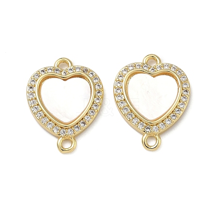 Brass Micro Pave Cubic Zirconia Connector Charms KK-H256-13G-1