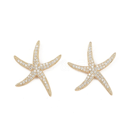 Brass Micro Pave Clear Cubic Zirconia Pendants KK-G535-02A-G-1