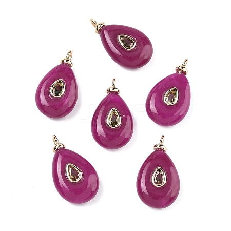 Dyed Natural White Jade Pendants KK-C251-01A-04-1
