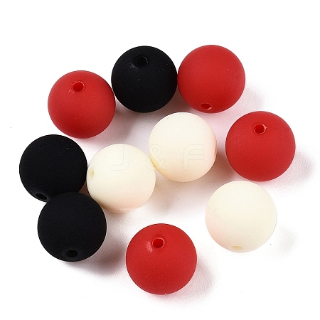 Rubberized Style Imitated Silicone Acrylic Beads MACR-T048-01A-02-1