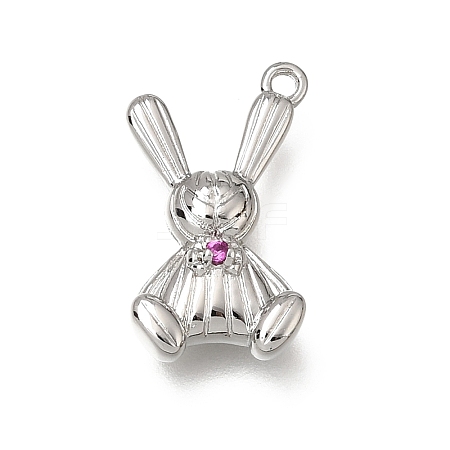 Brass Micro Pave Purple Cubic Zirconia Pendants KK-K427-27P-1