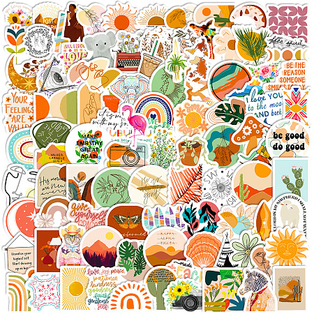 100Pcs Boho Style PVC Self-Adhesive Stickers X-PW-WG40245-01-1