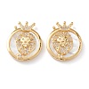 Real 18K Gold Plated Brass Micro Pave Clear Cubic Zirconia Pendants ZIRC-J039-14G-H-1