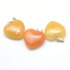 Heart Natural Topaz Jade Pendants G-Q438-14-2