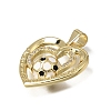 Brass Micro Pave Clear Cubic Zirconia Pendants KK-C262-09B-G-2