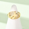 Brass Micro Pave Cubic Zirconia Open Cuff Rings for Women KK-CBA3D94-03G-2