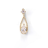 Chinese lute Shape Brass Micro Pave Clear Cubic Zirconia Nail Gems Set MRMJ-T015-41G-04-1