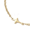 304 Stainless Steel Cross Link Anklets AJEW-AN00722-02-5