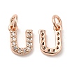 Brass Micro Pave Grade AAA Cubic Zirconia Charms ZIRC-P067-11RG-U-NR-2