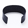 Snakeskin Leather Cuff Bangles BJEW-F306-03C-2