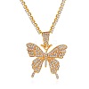 Alloy Full Crystal Rhinestone Butterfly Pendant Necklaces for Women WG65335-01-2