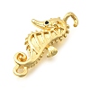 Brass Micro Pave Black Cubic Zirconia Sea Animals Connector Charms KK-C121-03G-2