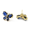 Cubic Zirconia Butterfly Stud Earrings KK-D080-17G-3