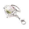 Teapot Handmade Flower Printed Porcelain Ceramic Beads Pendant Decorations HJEW-JM02888-5